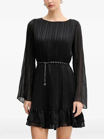 Guess Usa Pleated Mini Dress In Black