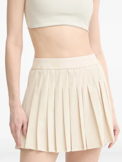 Guess Usa Pleated Mini Skirt In Neutral