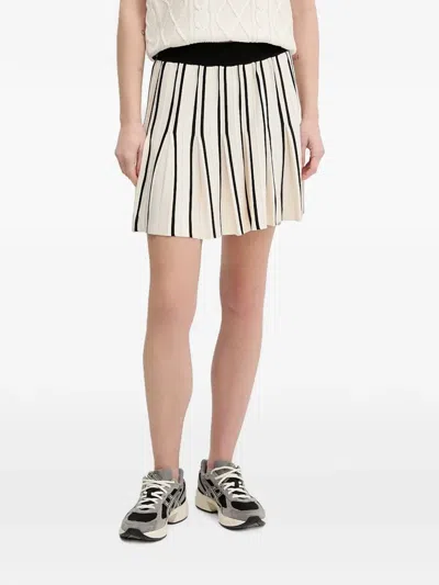 Guess Usa Pleated Striped-pattern Mini Skirt In Neutral