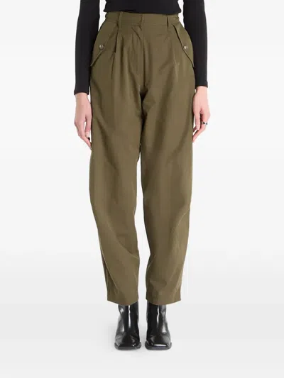 Guess Usa Pleated Trousers In Green