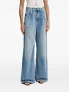 Guess Usa Pleated Wide-leg Jeans In Blue