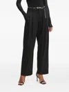 Guess Usa Pleated Wide-leg Trousers In Black
