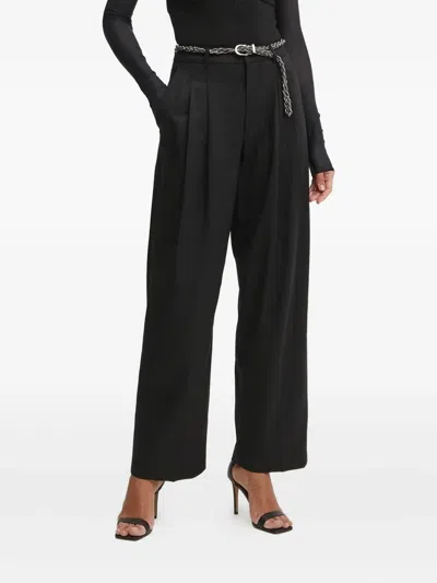 Guess Usa Pleated Wide-leg Trousers In Black