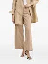 Guess Usa Pleated Wide-leg Trousers In Brown