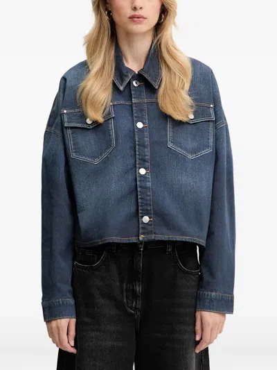 Guess Usa Pocket Button Jacket In Blue