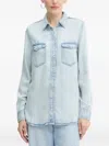 Guess Usa Pocket Buttoned Top In Blue