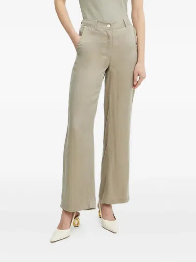 Guess Usa Pocketed Straight Trousers In Green