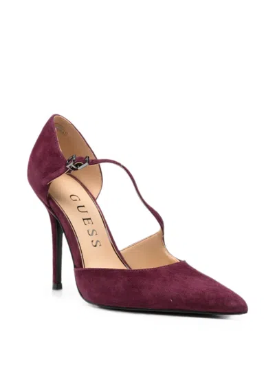 Guess Usa Pointed-toe T-bar Pumps In Purple