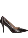 Guess Usa Pointy Crocodile Pumps In Brown