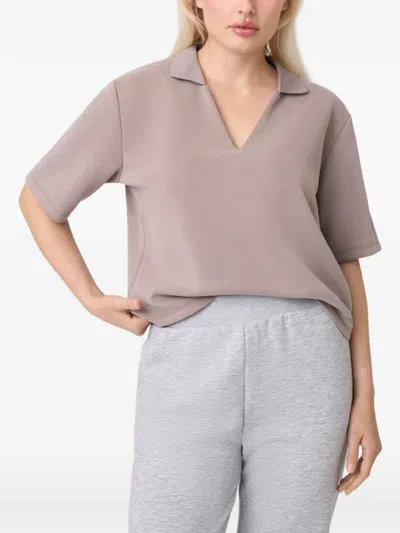 Guess Usa Polo Knit Top In Brown