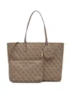 Guess Usa Power Play Ii Logo-plaque Tote Bag In Brown