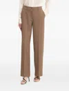 Guess Usa Pressed-crease Trousers In Brown