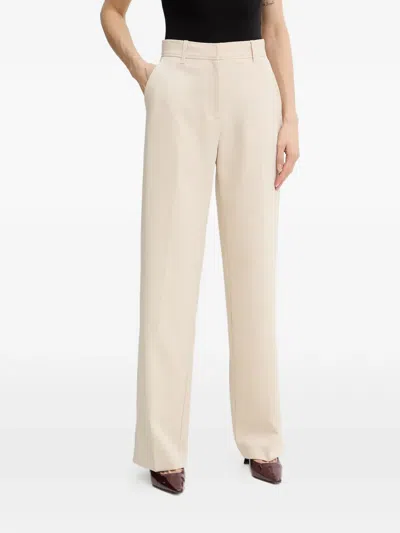 Guess Usa Pressed-crease Tailored Trousers In Neutral