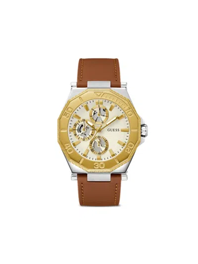 Guess Usa Prime Quartz 46mm In Brown