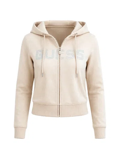 Guess Usa Primula Embellished Hoodie In Neutral