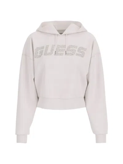 Guess Usa Primula Rhinestone-embellished Hoodie In Neutral