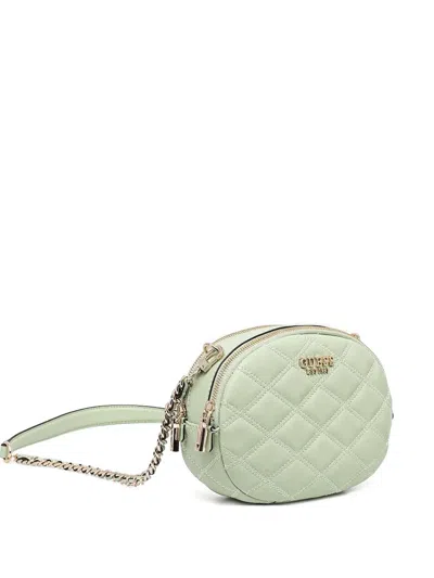 Guess Usa Quilted Chain-link Cross-body Bag In Green