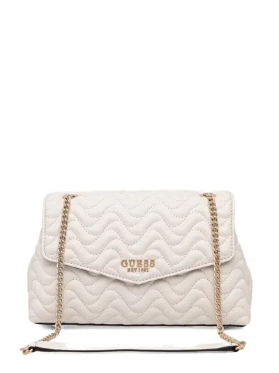 Guess Usa Quilted Chain Shoulder Bag In Neutral