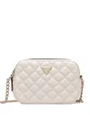 Guess Usa Quilted Chain-strap Cross-body Bag In Neutral