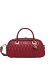 Guess Usa Quilted Charm-detail Tote Bag In Red