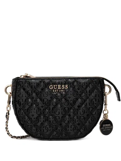 Guess Usa Quilted Charm Shoulder Bag In Black