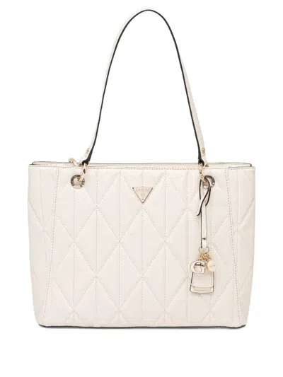 Guess Usa Quilted Charm Tote Bag In Neutral