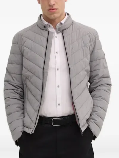 Guess Usa Quilted Chevron Jacket In Burgundy