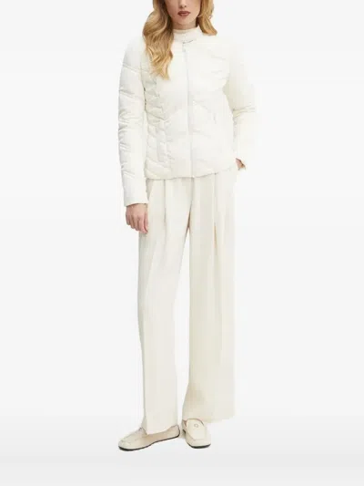 Guess Usa Quilted Chevron Puffer Jacket In White