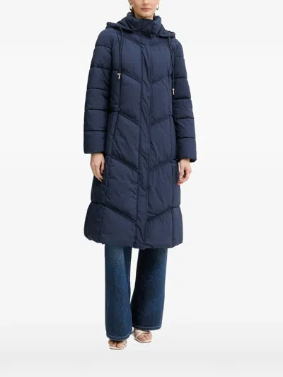 Guess Usa Quilted Coat In Blue