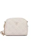 Guess Usa Quilted-design Chain-strap Crossbody Bag In White