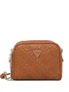 Guess Usa Quilted-design Crossbody Bag In Brown