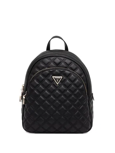 Guess Usa Quilted-effect Backpack In Black