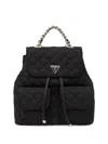 Guess Usa Quilted-effect Chain-handle Backpack In Black