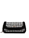 Guess Usa Quilted Houndstooth Chain Cross Body Bag In White