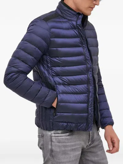 Guess Usa Quilted Jacket In Blue