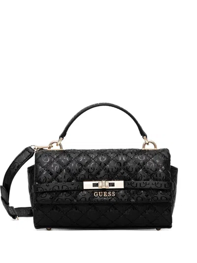 Guess Usa Quilted Logo-detail Tote Bag In Black