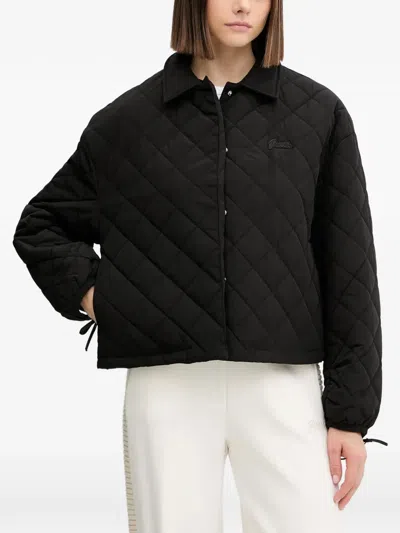 Guess Usa Quilted Logo Jacket In Black