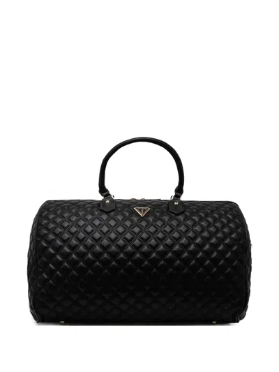Guess Usa Quilted Luggage In Black