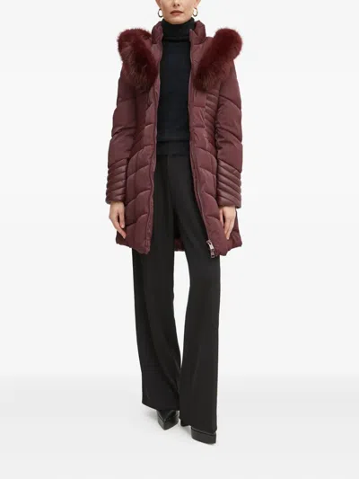 Guess Usa Quilted-pattern Coat In Red