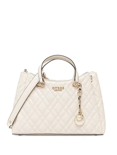 Guess Usa Quilted-pattern Shoulder Bag In Neutral