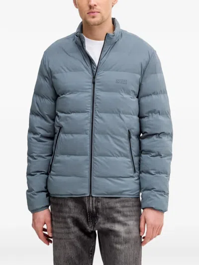 Guess Usa Quilted Puffer Jacket In Blue