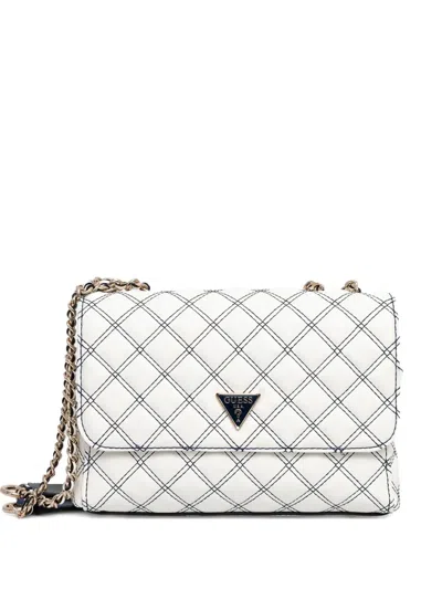 Guess Usa Quilted Shoulder Bag In White