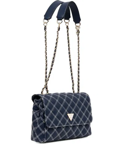 Guess Usa Quilted Shoulder Bag In Blue