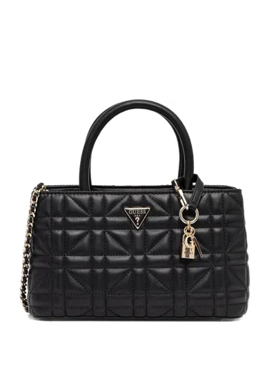 Guess Usa Quilted Tote Bag In Black