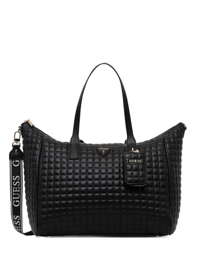 Guess Usa Quilted Tote Bag In Black