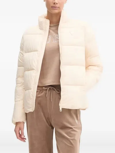 Guess Usa Quilted Turtleneck Jacket In Neutral