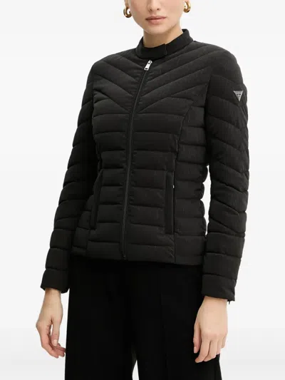 Guess Usa Quilted Zip Jacket In Black