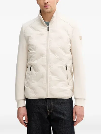 Guess Usa Quilted Zip Jacket In Neutral