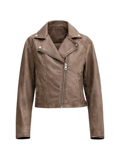 Guess Usa Quilted-panel Notched-lapel Jacket In Brown