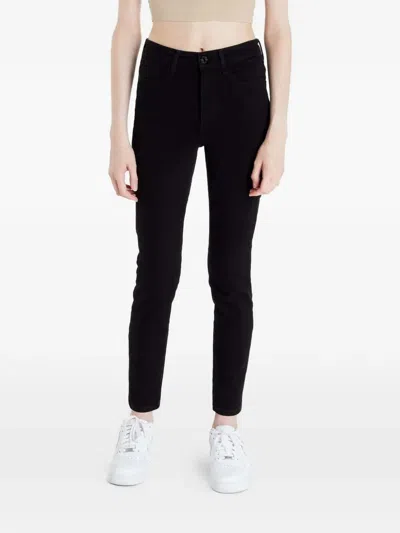 Guess Usa Reborn Logo-plaque Jeans In Black